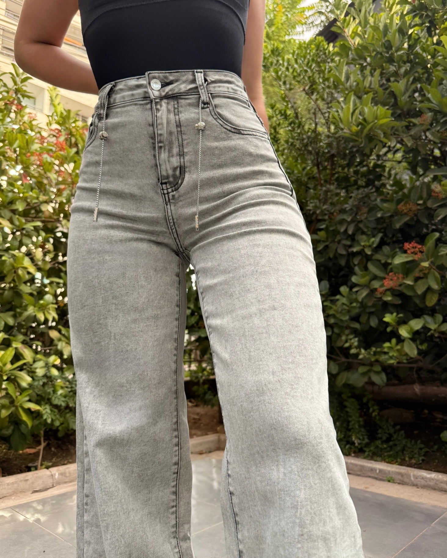 Jeans Modelo 153: Wide Leg de Tiro Alto Elasticado